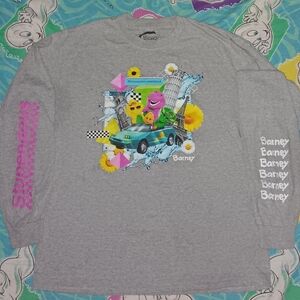 2017 Barney Stupendous Long Sleeve Print Vintage Shirt Tee